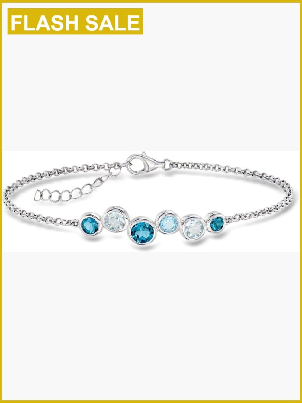 2.20 ct t.w. Blue Topaz Bubble Bracelet Sterling Silver